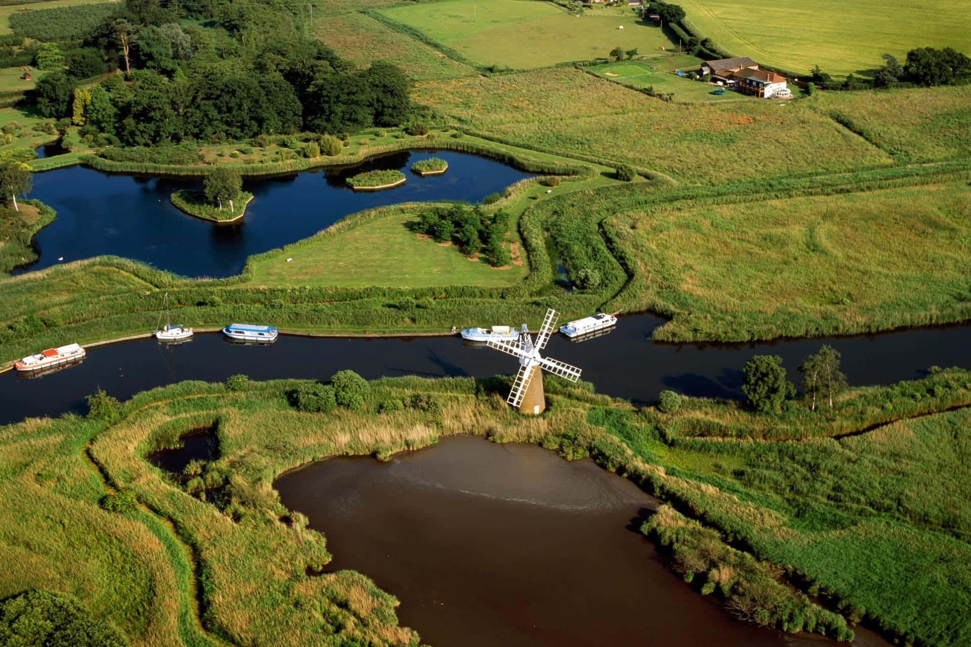 The Norfolk Broads From The Air Wallpaper