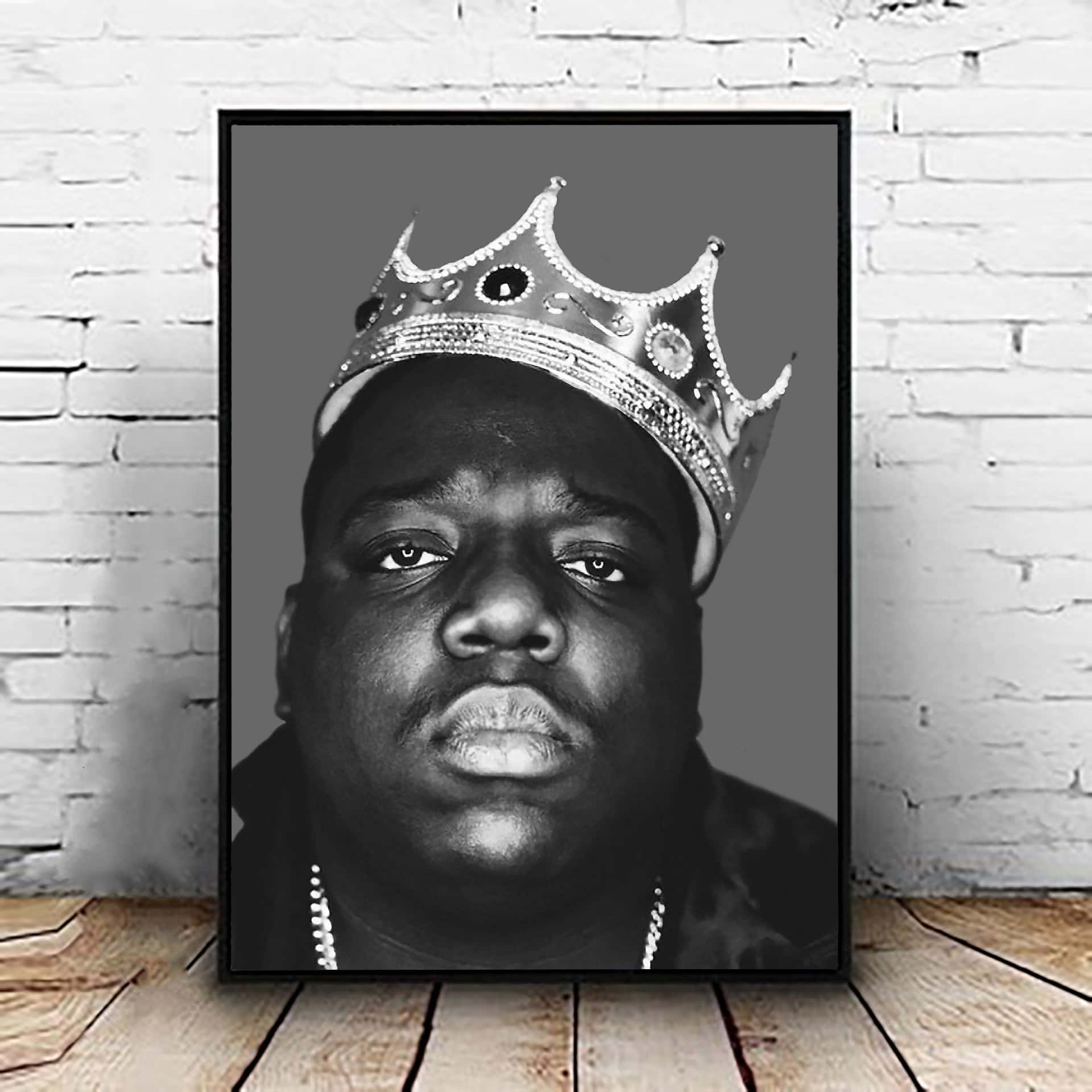 Download The Notorious Big Portrait On Frame Wallpaper 