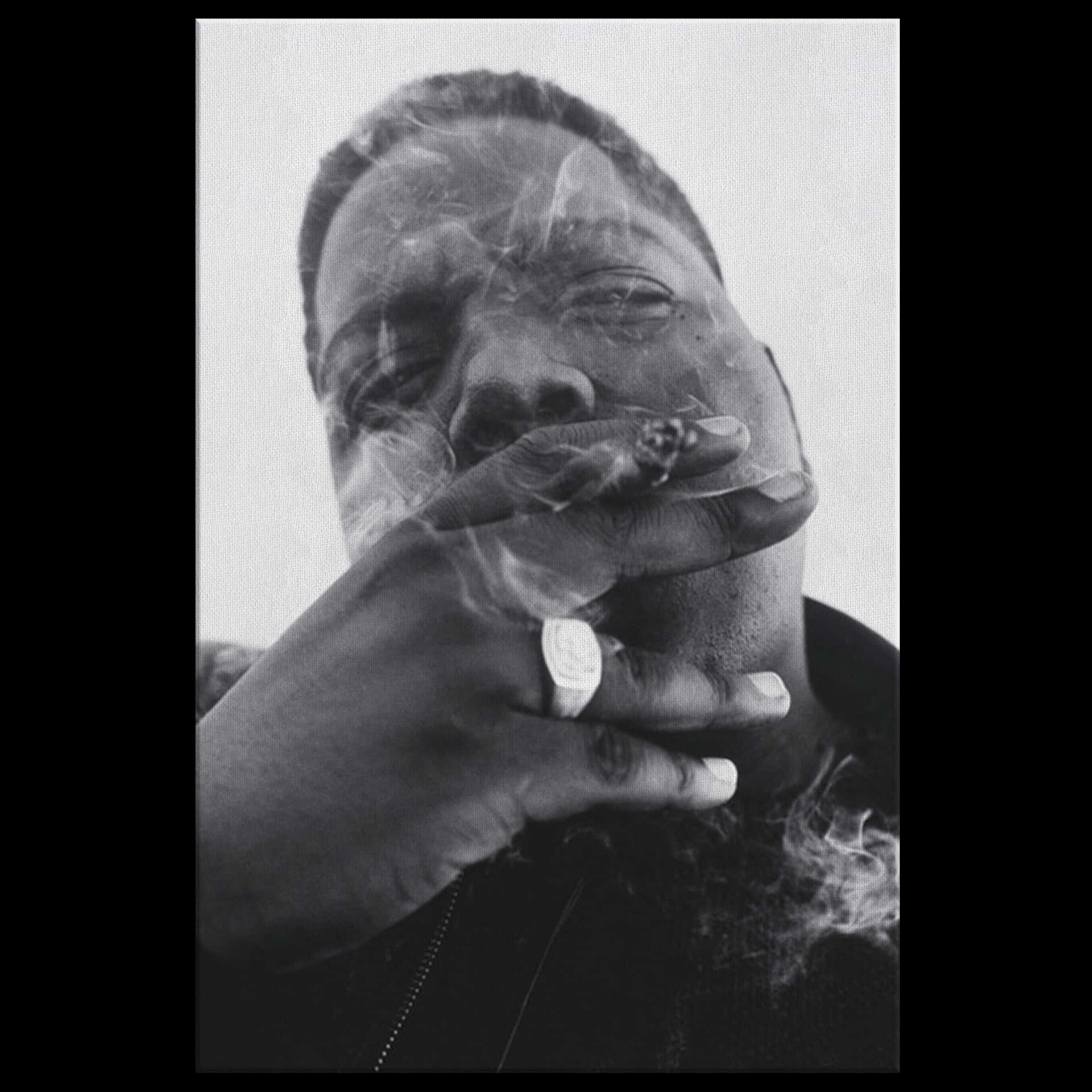 Ilfamoso Rapper The Notorious B.i.g. Che Fuma Una Sigaretta. Sfondo