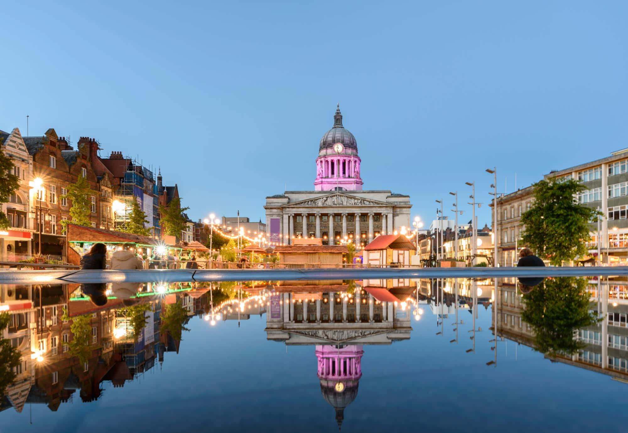 The Nottingham Council House, Old Market Square - Majestic Night View Wallpaper