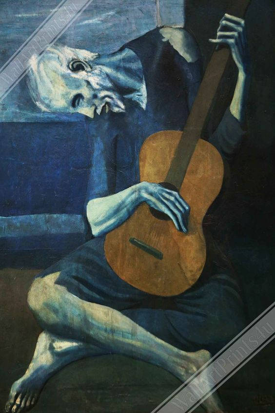 The Old Guitarist Famous Painting Background