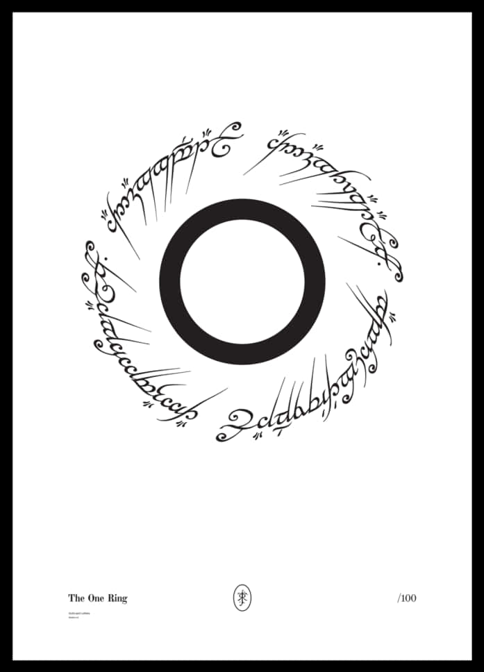The One Ring Elvish Script Art PNG
