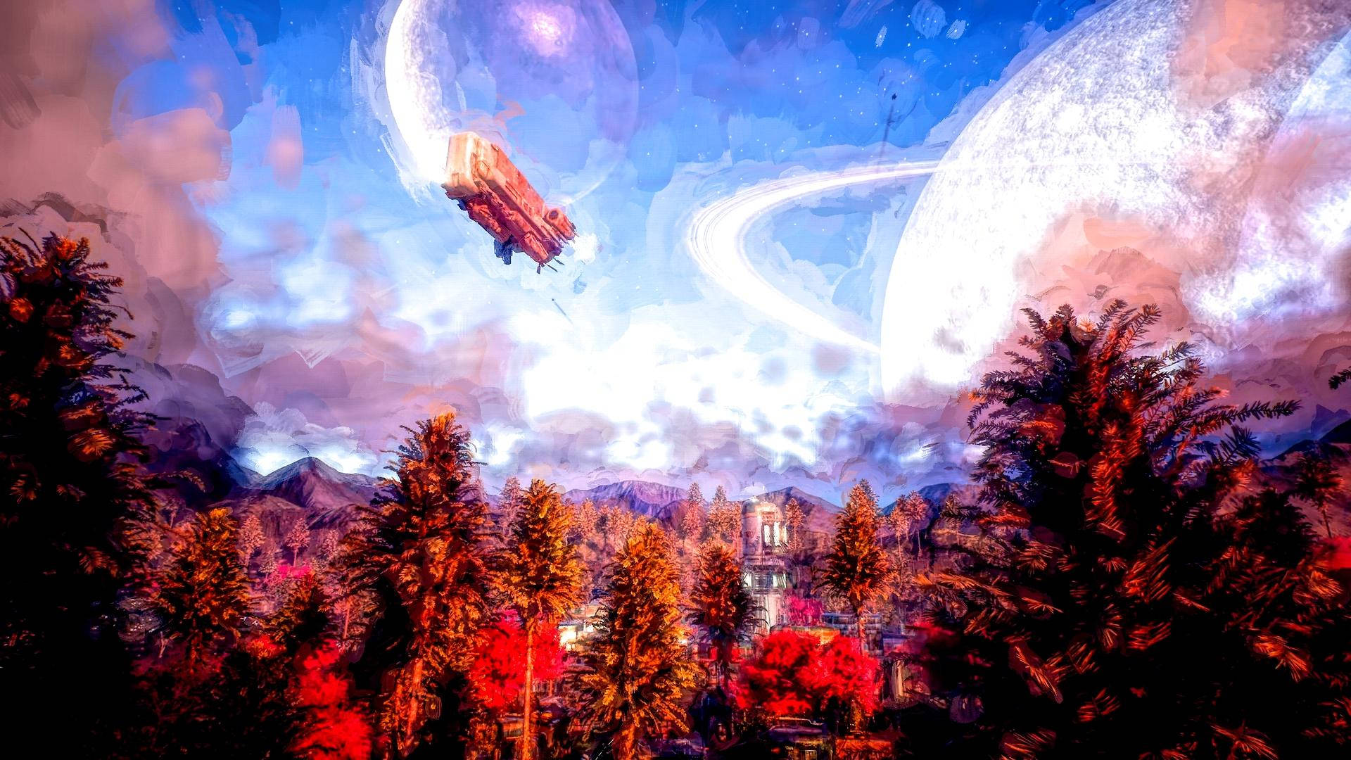 The Outer Worlds Terra-2 Bright Sky Background