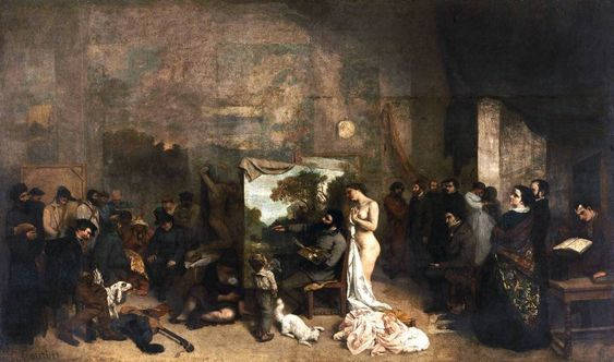 The Painter's Studio 1855 Famous Painting Background