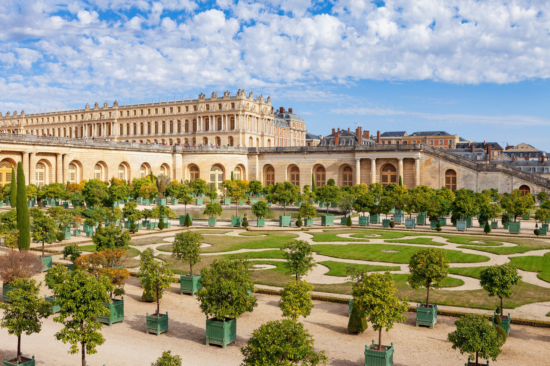 Slottet og haverne fra Versailles tapet Wallpaper