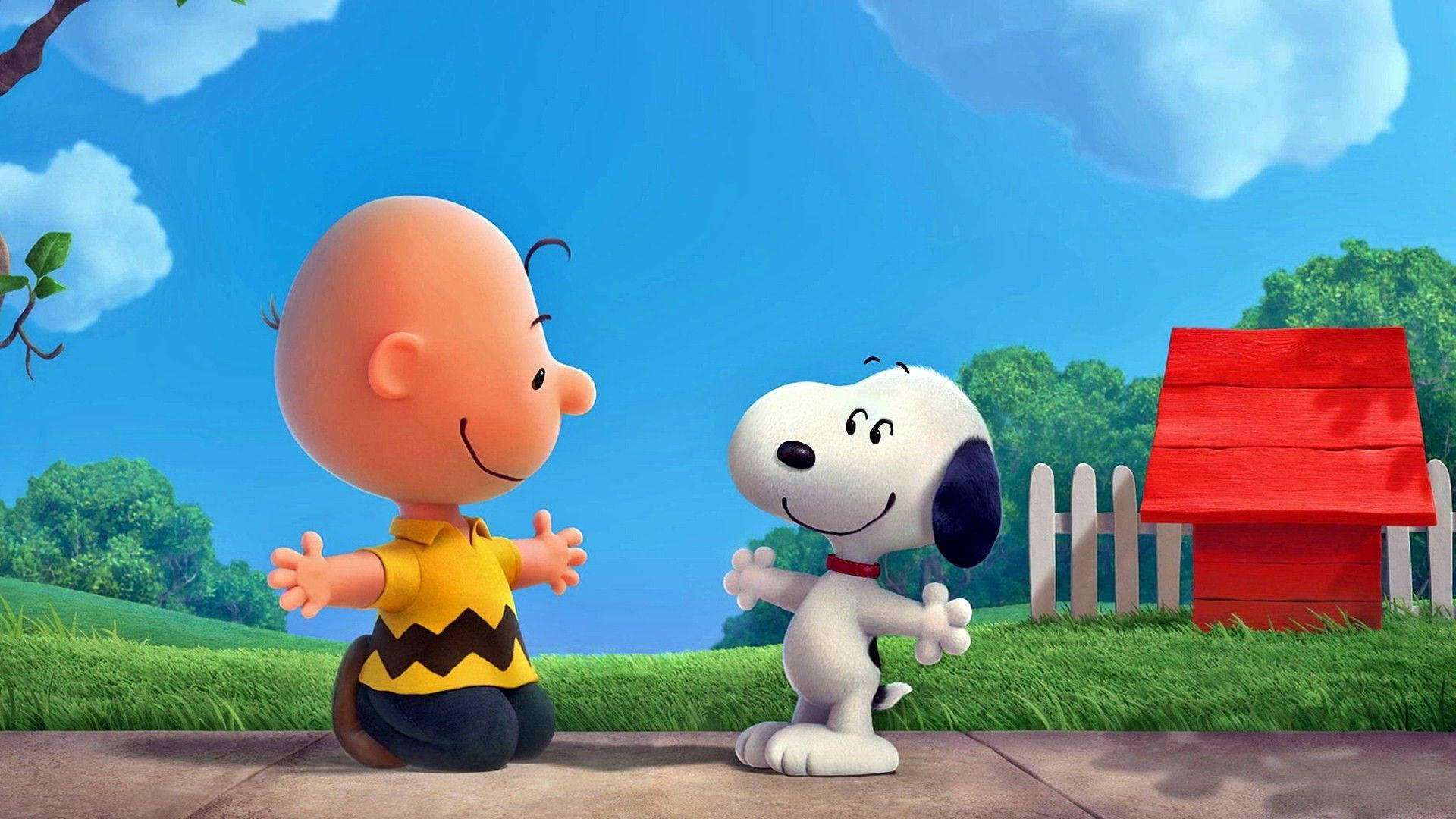 Den Peanuts Movie Snoopy Og Charlie Glade Wallpaper. Wallpaper