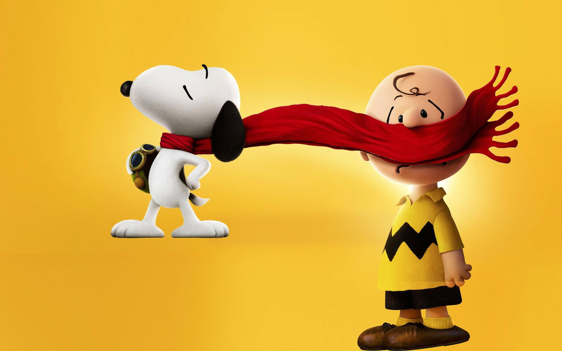 Lapelícula De Snoopy De The Peanuts Movie Con La Bufanda Roja. Fondo de pantalla