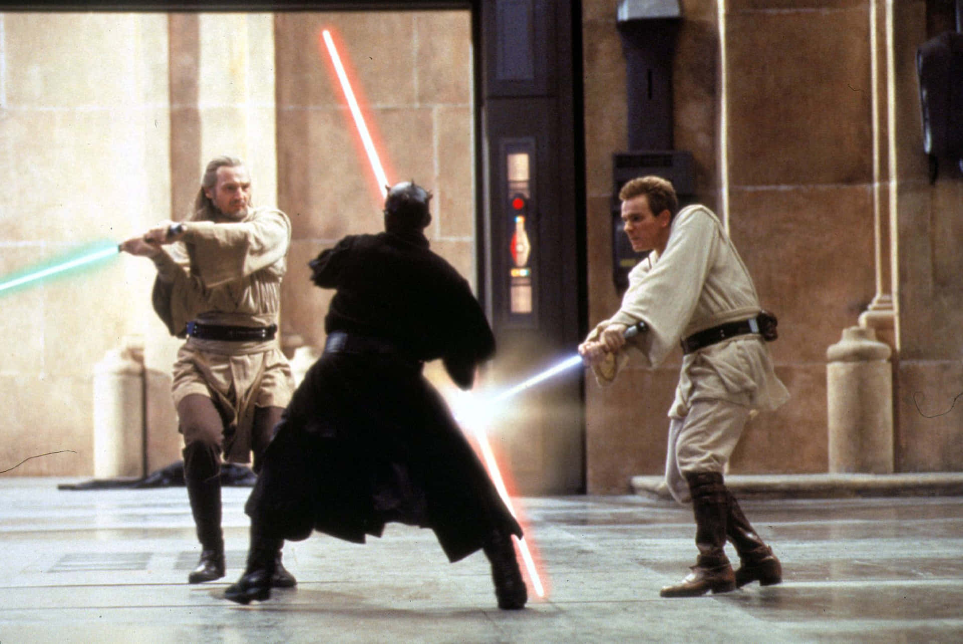 Experience the Epic Galaxy of 'The Phantom Menace'" Wallpaper