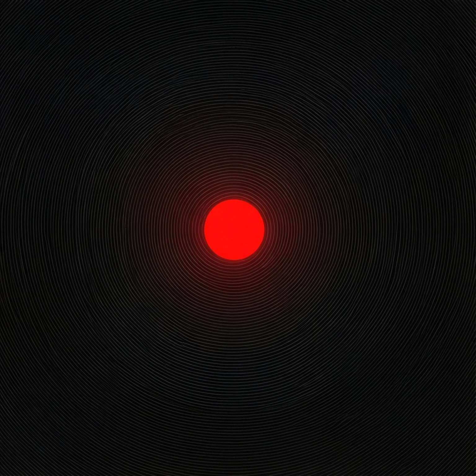 Minimalist red dot radar ping representing spider sense.