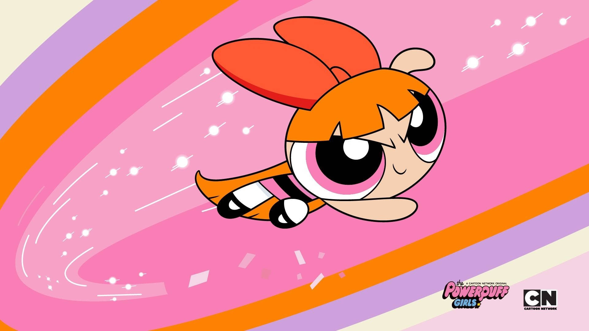 The Powerpuff Girls Blossom In Action Wallpaper