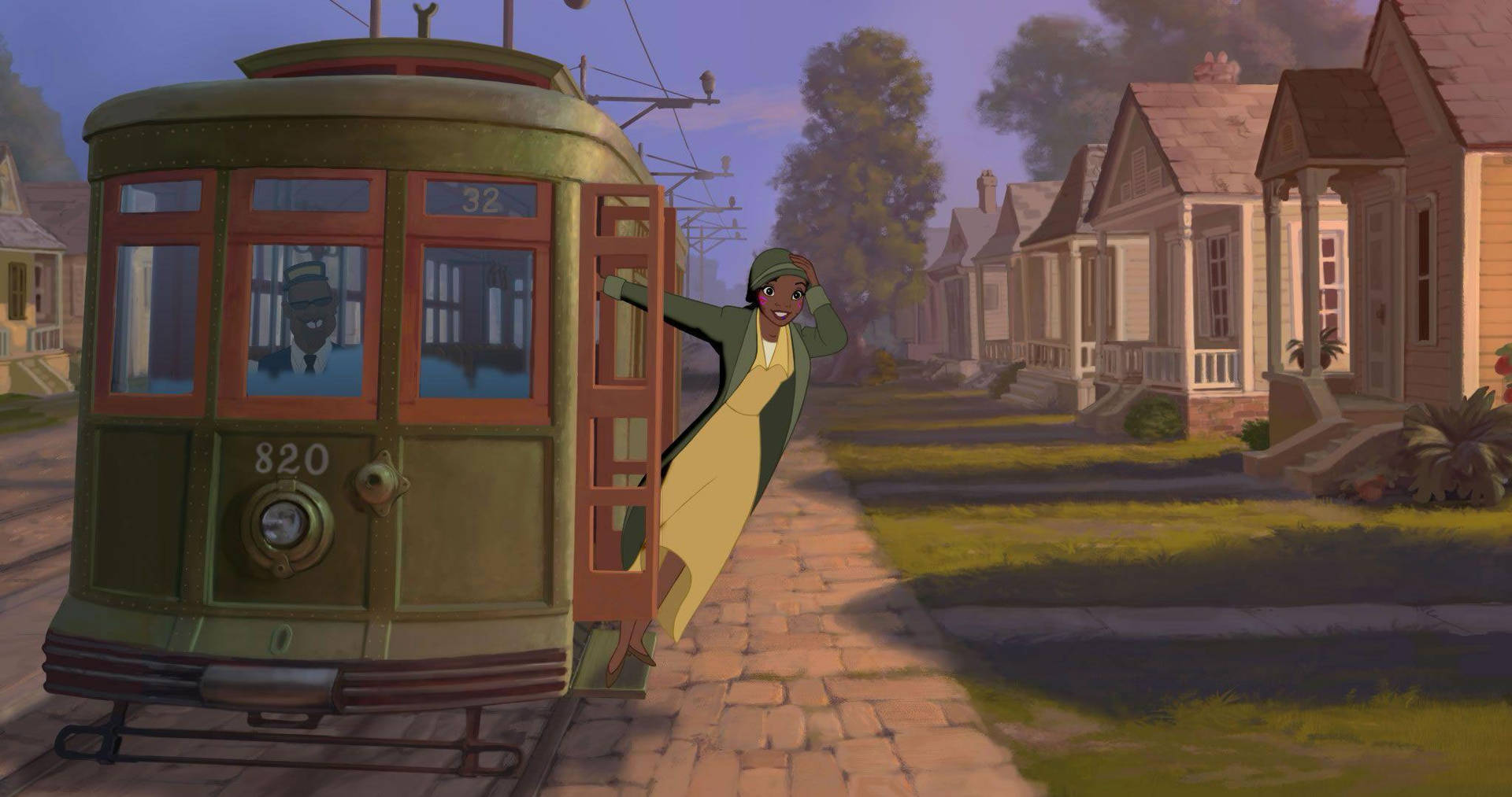 The Princess And The Frog Streetcar Standing Wallpaper