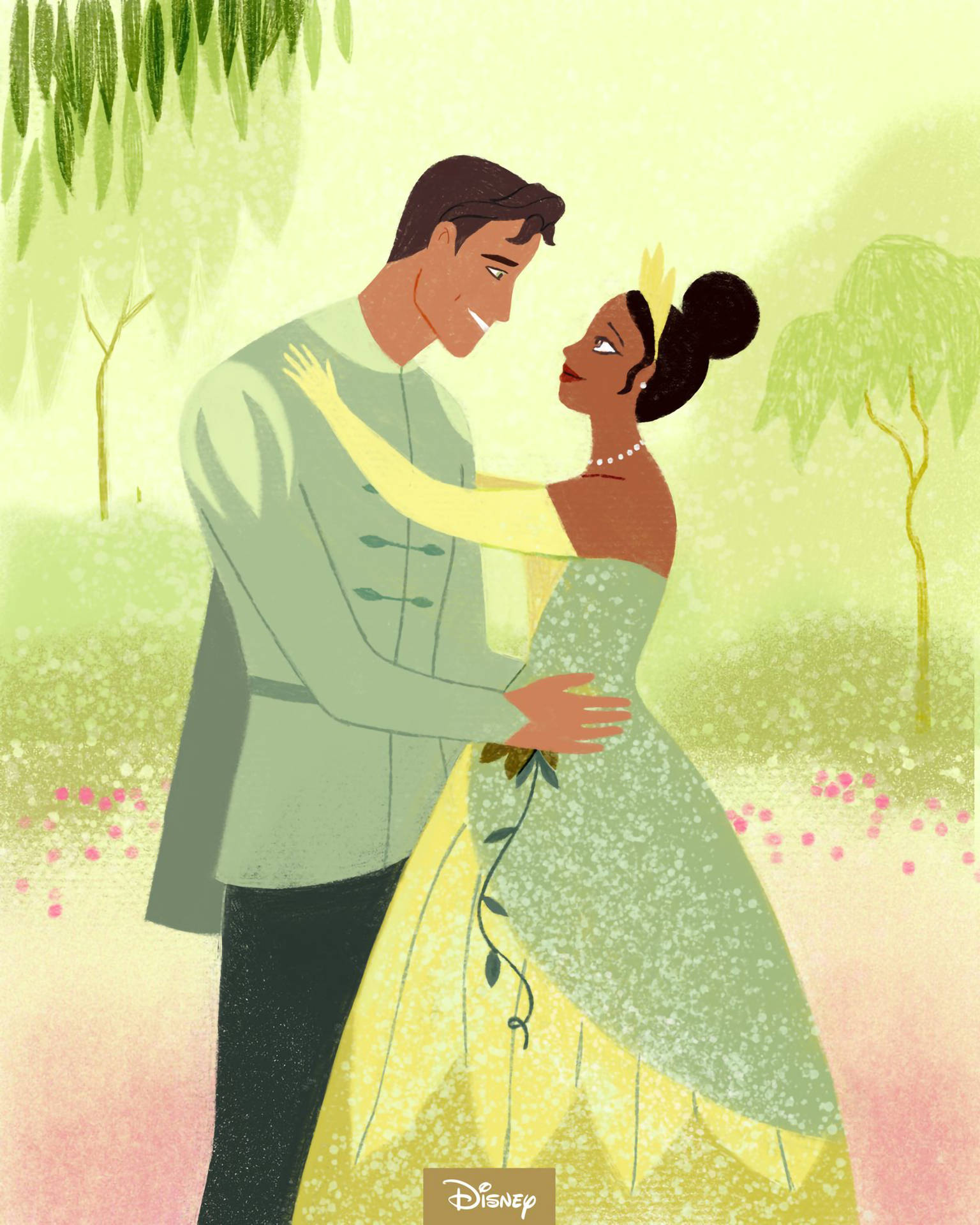 The Princess And The Frog Wedding Portrait Wallpaper