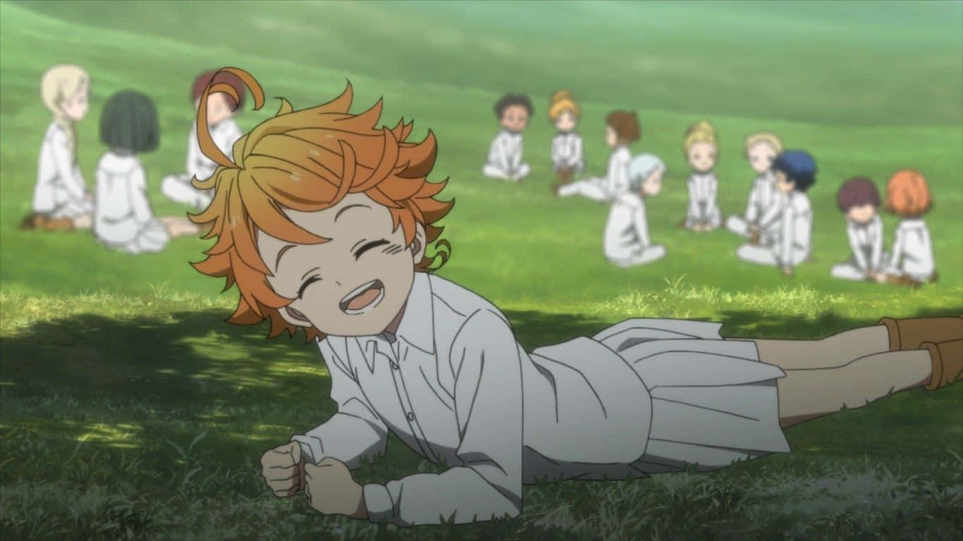 The Promised Neverland Characters on Enchanting Forest Background