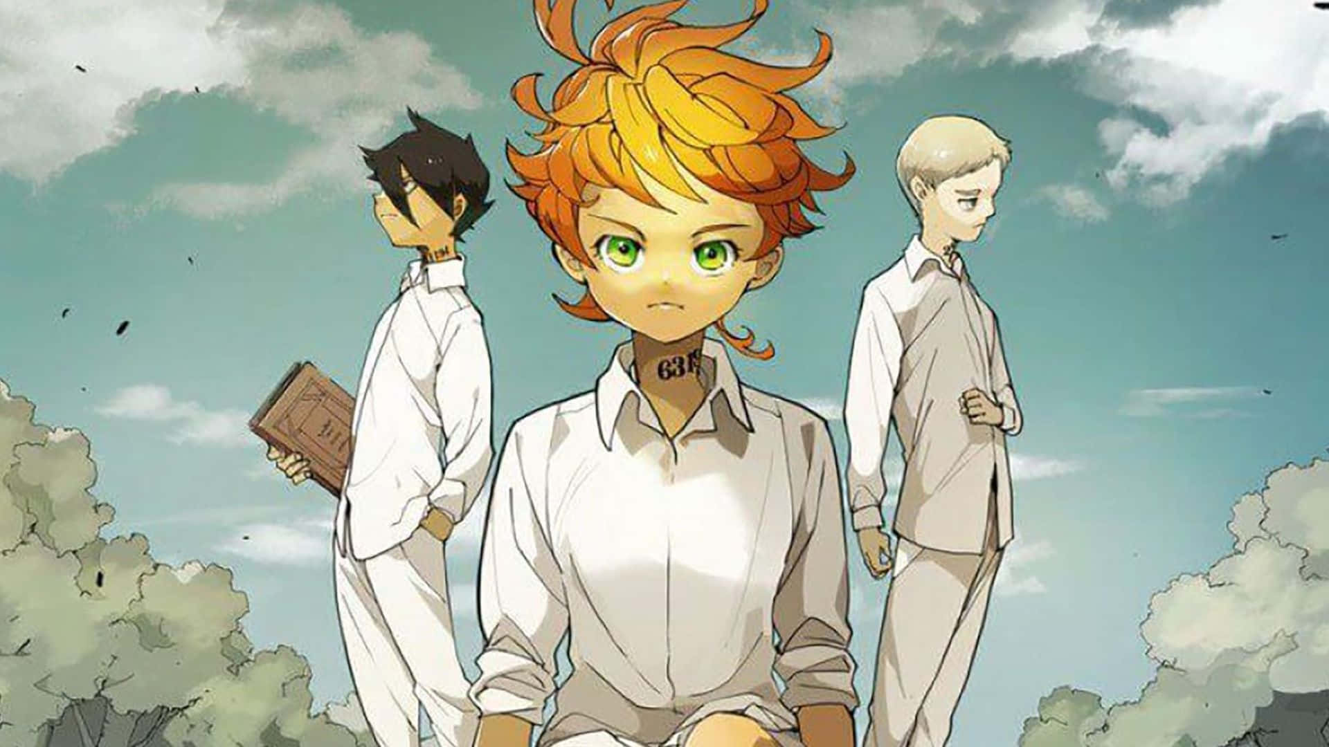 Emma, Ray, and Norman in The Promised Neverland Wallpaper