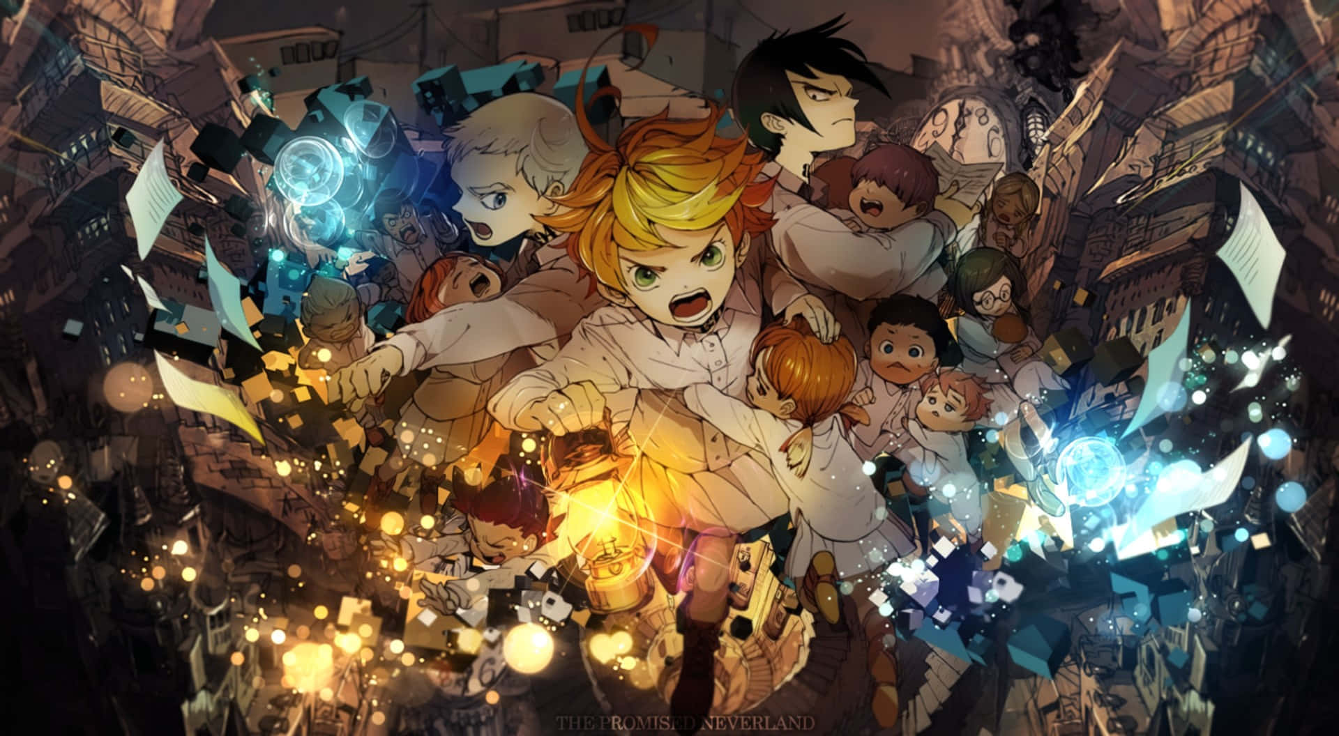 Emma from The Promised Neverland in a striking pose Wallpaper