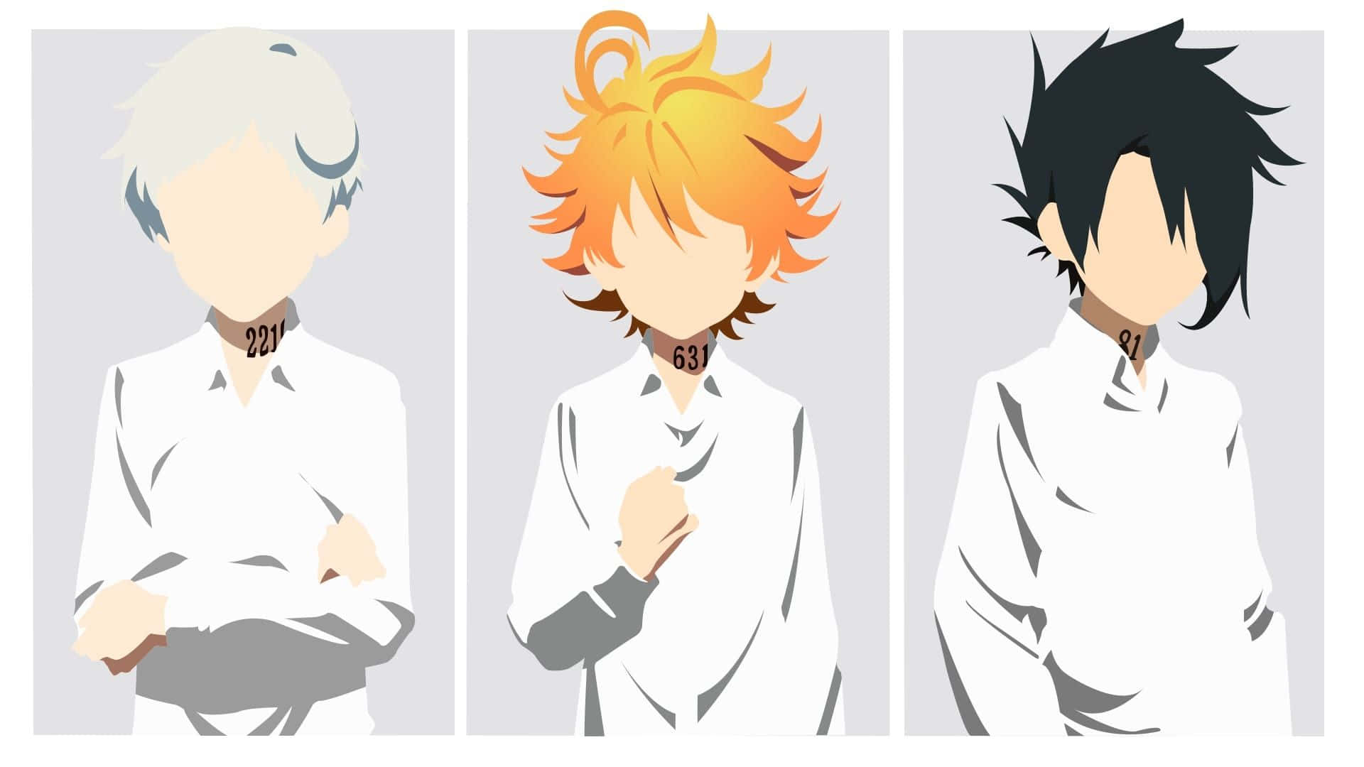 Emma Fra The Promised Neverland Smiler Foran En Skogbakgrunn Bakgrunnsbildet