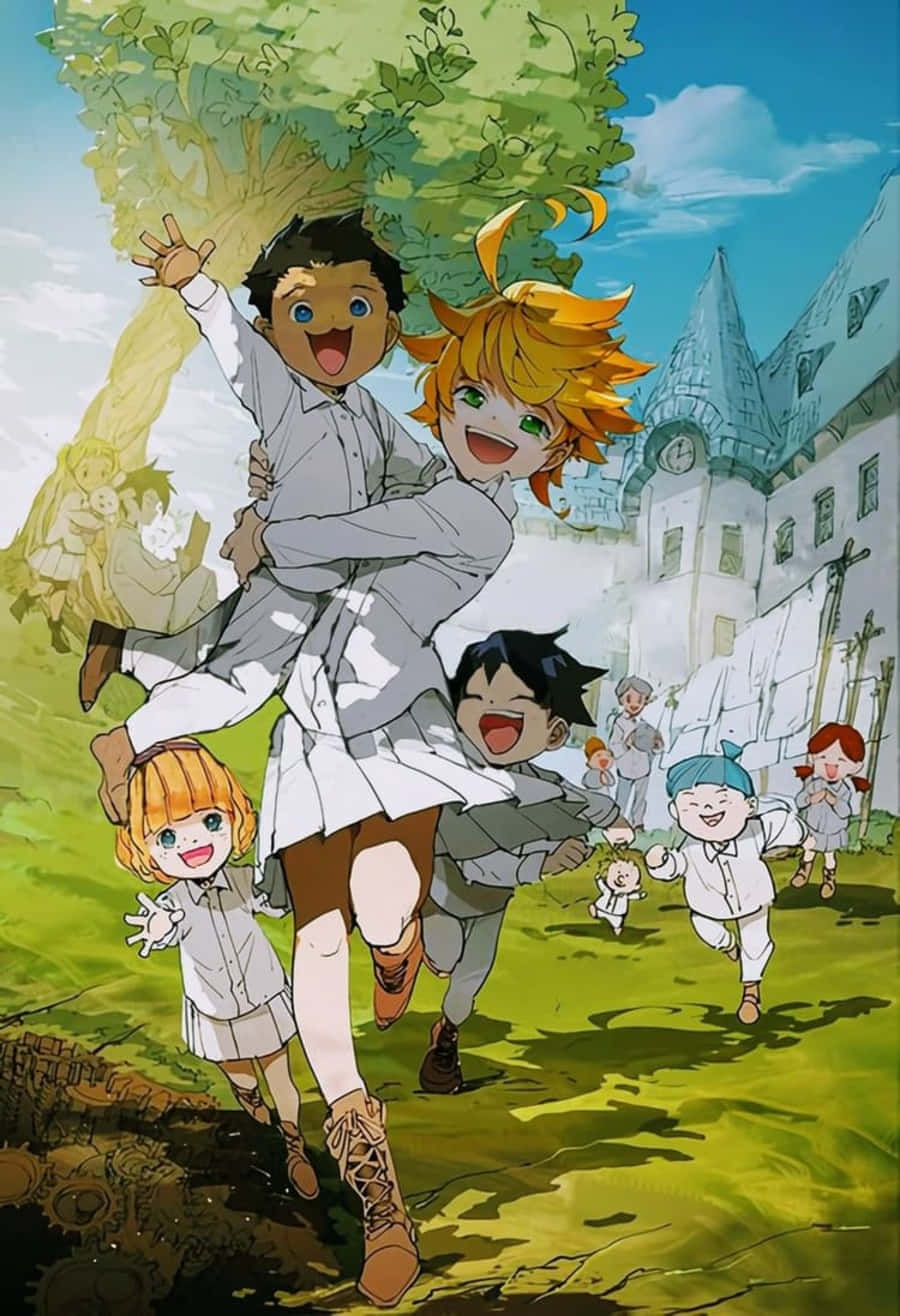 Kuvateksti: Emma The Promised Neverland -animesarjasta Taustakuva