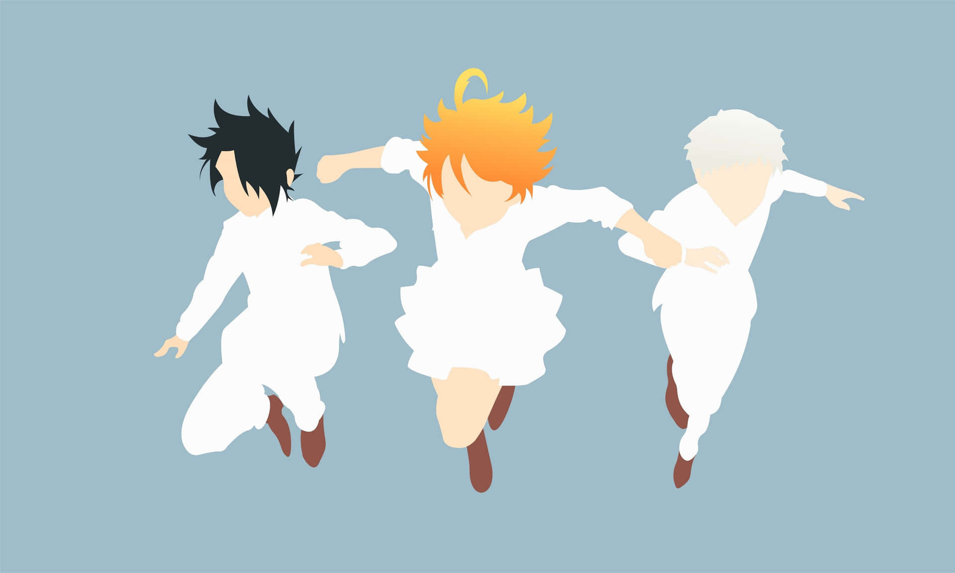 Normande The Promised Neverland Parado Con Confianza. Fondo de pantalla