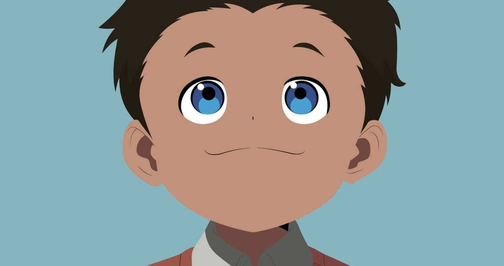 Phil from The Promised Neverland animated series, smiling delightfully Wallpaper