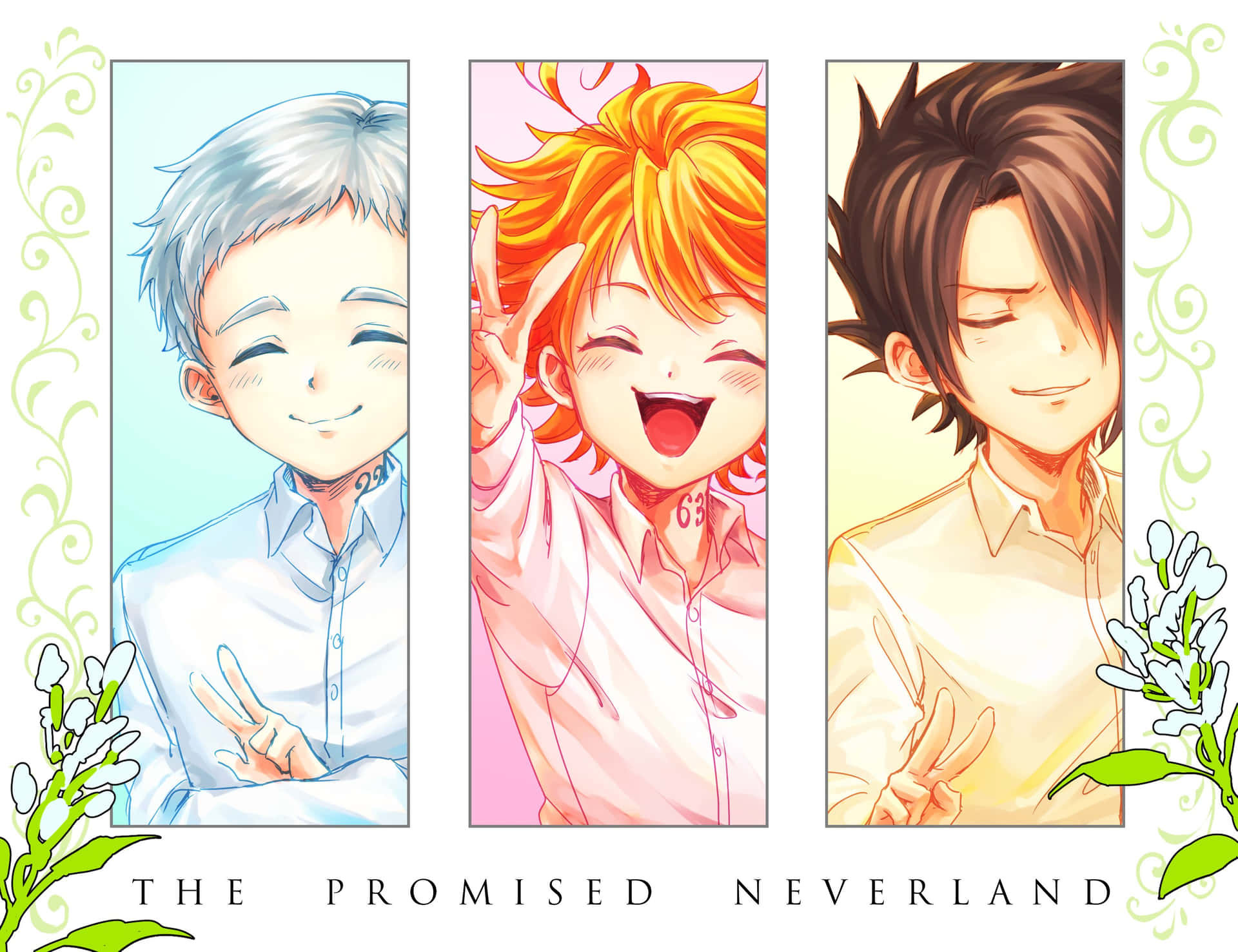 Ray from The Promised Neverland in a captivating scene Wallpaper