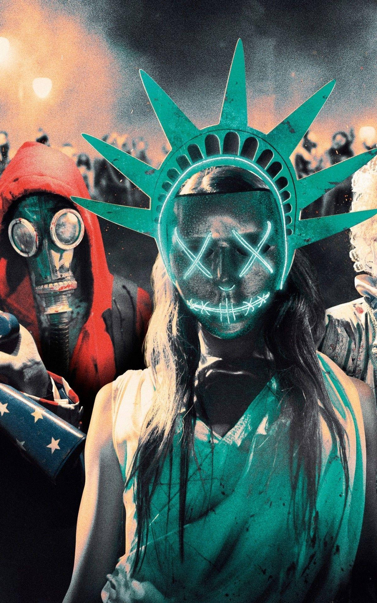 The embodiment of Fear - Lady Liberty in The Purge Wallpaper