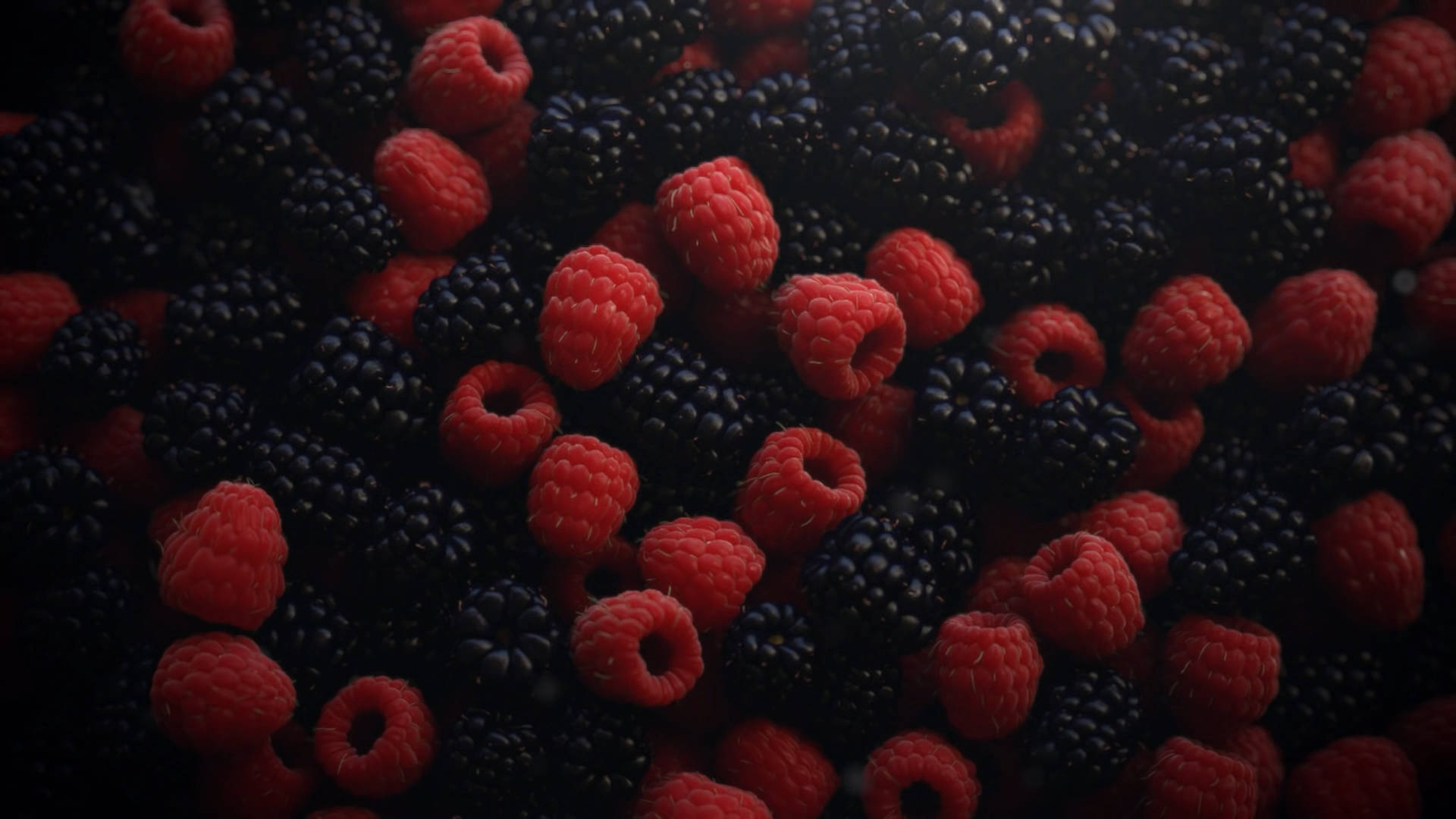The Red And Black Raspberries Wallpaper