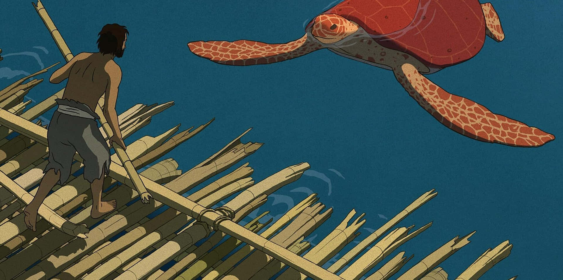 Tranquil scene from The Red Turtle animated film Wallpaper