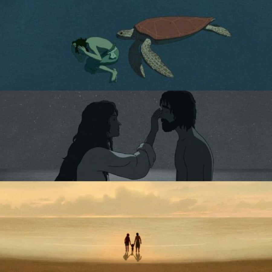 Stunning scene from The Red Turtle film Wallpaper