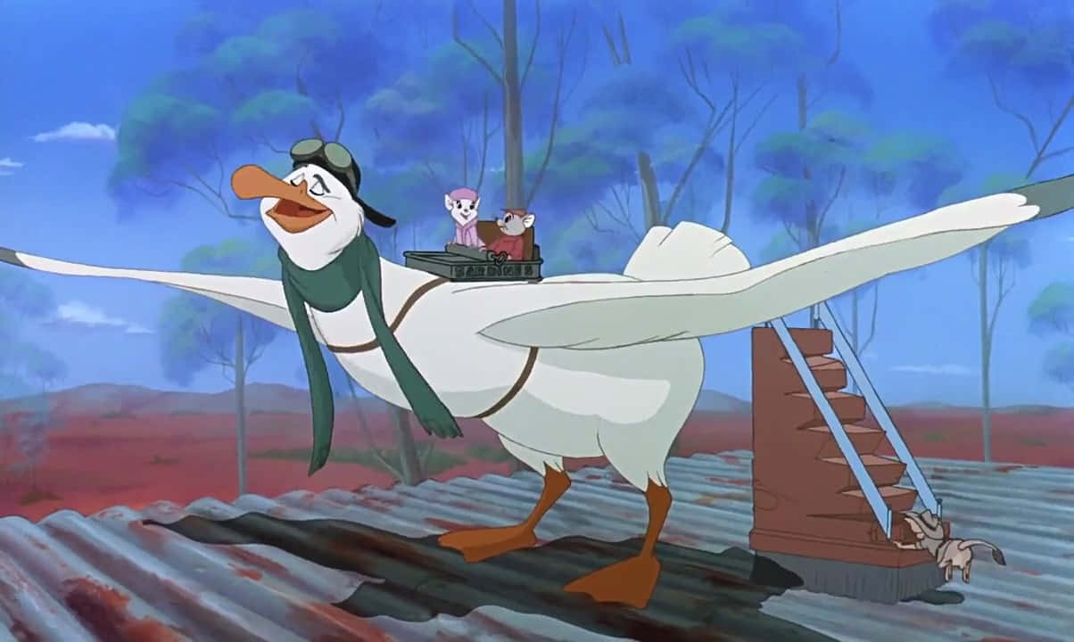 Bernard En Bianca Beginnen Aan Een Avontuur In The Rescuers Down Under Achtergrond