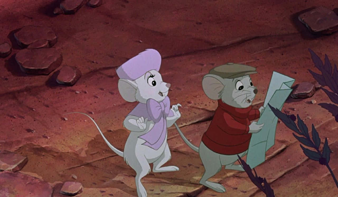 The Rescuers Down Under - Bernard, Bianca, and Jake in Australia Adventure Wallpaper