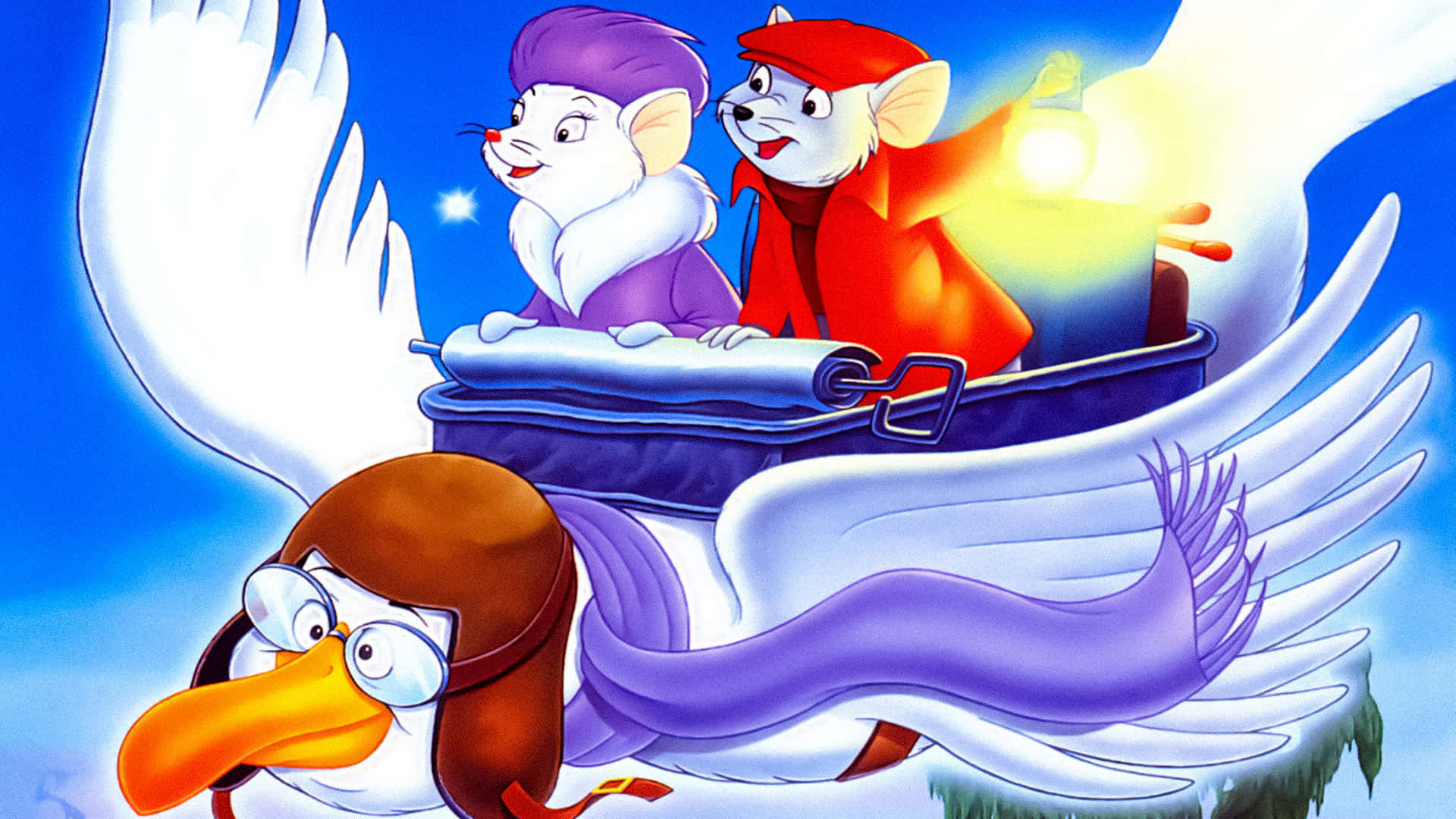 Bold Heroes on an Epic Adventure - Bernard and Bianca from The Rescuers Down Under Wallpaper