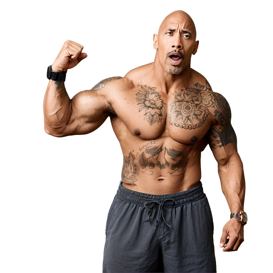 Download The Rock Cooking Pose Png Epy | Wallpapers.com