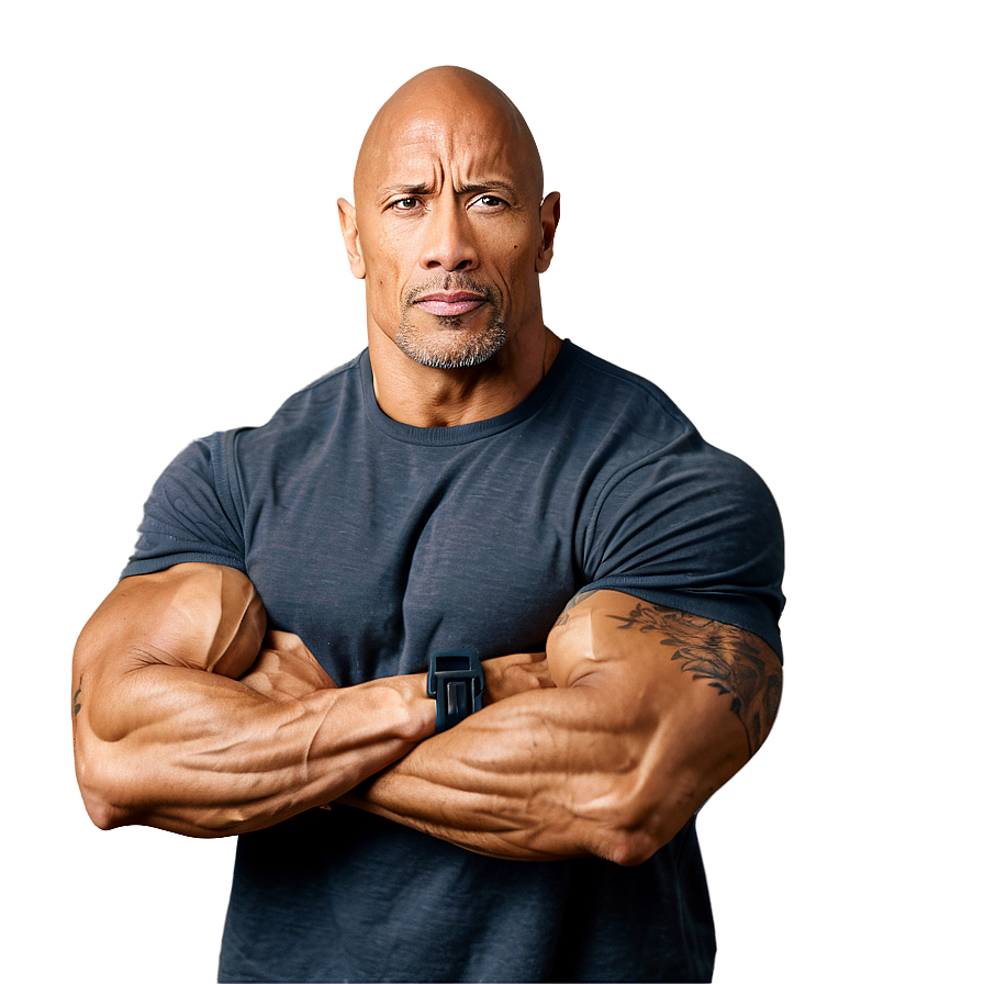 Download The Rock Flexing Muscles Png 82 | Wallpapers.com