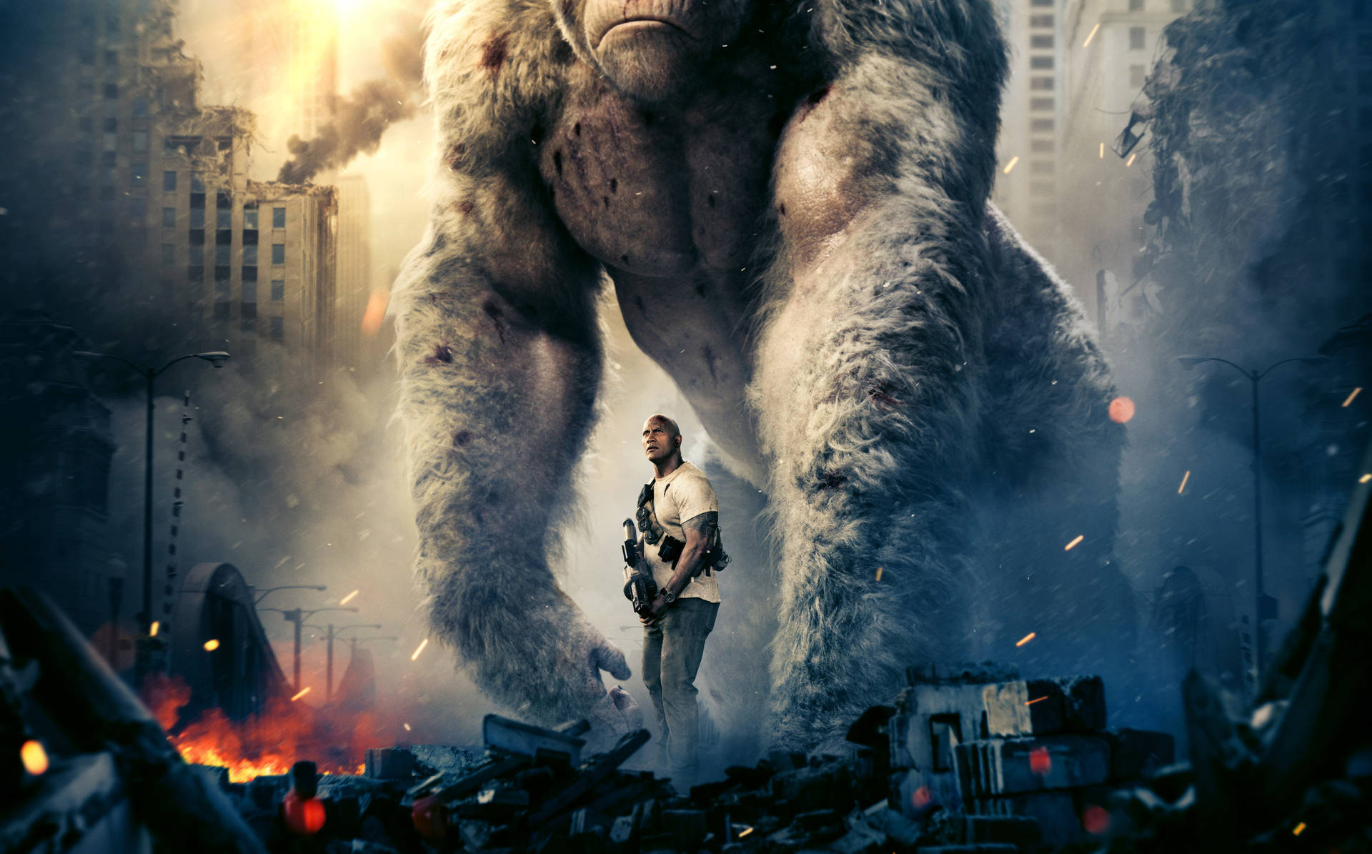 The Rock In Rampage Poster Wallpaper
