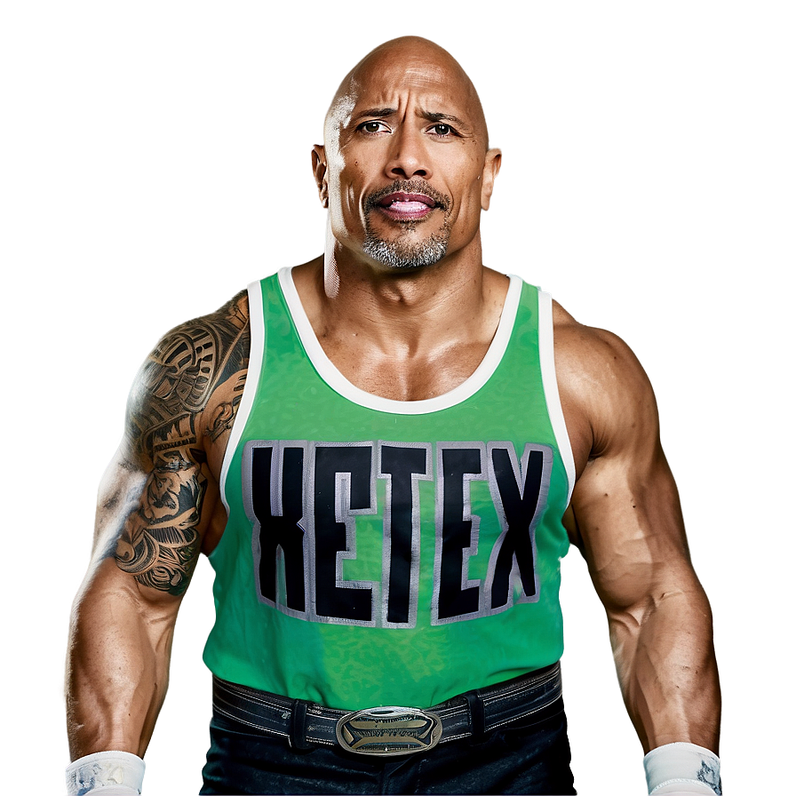 Download The Rock In Wrestling Ring Png Vec | Wallpapers.com