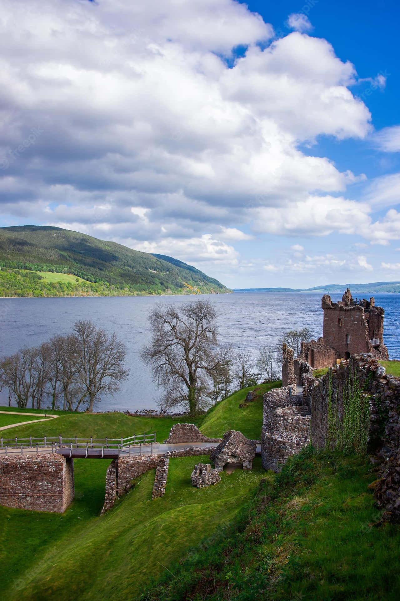 The Ancient Ruins Overlooking the Mystical Loch Ness Wallpaper