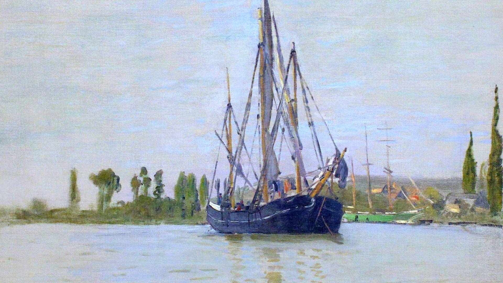 The Sailing Boat By Claude Monet Wallpaper