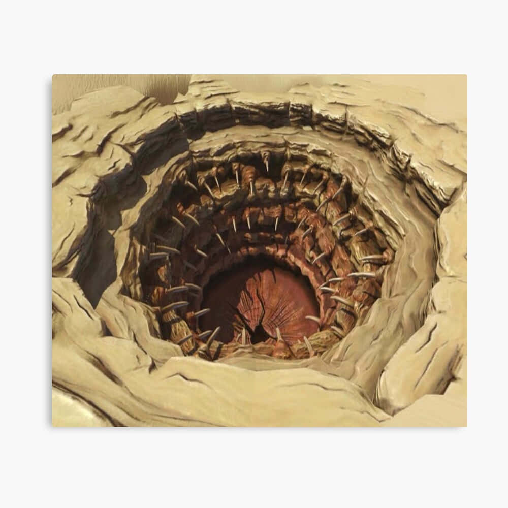 Een Felle Scène Van Conflict Bij De Sarlacc Pit, Tatooine Achtergrond