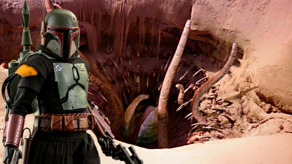 Reis Onder De Zandduinen Van Tatooine Om De Sarlacc Pit Te Verkennen Achtergrond