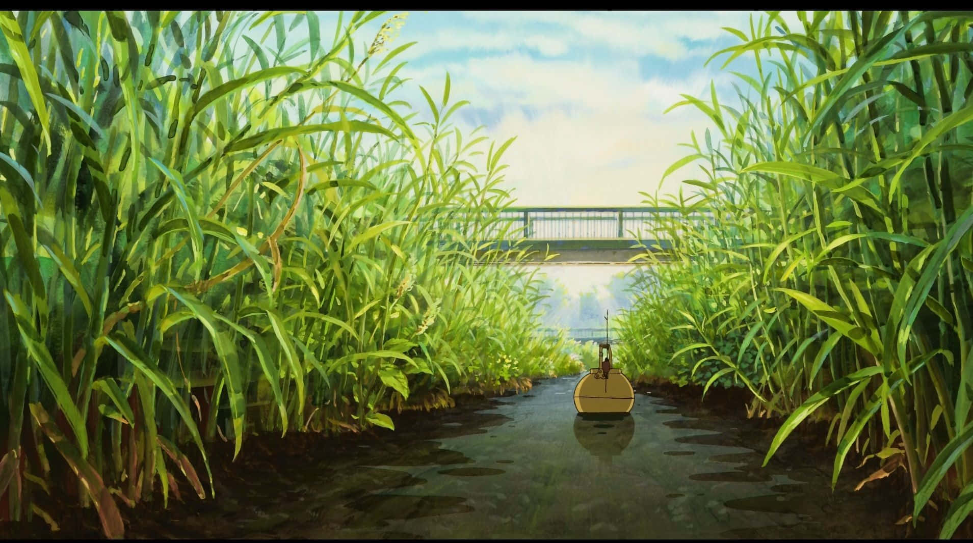 Arrietty En Sho Verkennen De Betoverende Wereld Om Hen Heen Achtergrond