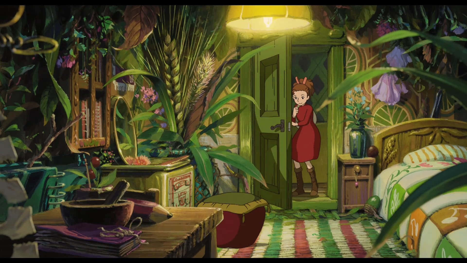 Arrietty and Sho exploring their secret world in The Secret World of Arrietty Wallpaper