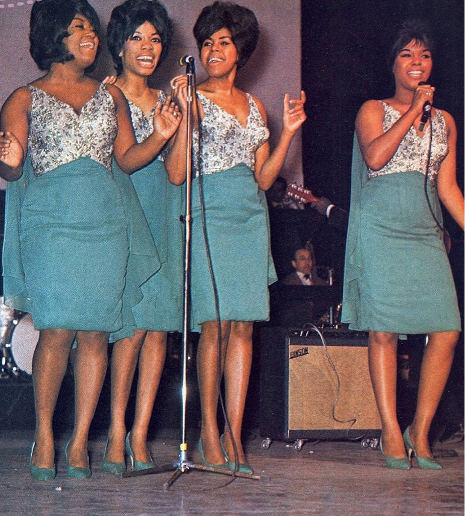The Shirelles Quartet Singing Stage 1960s Wallpaper