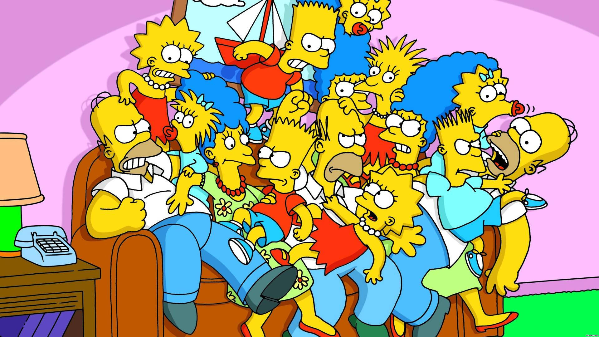 Simpsonsfigurer I Kaos. Wallpaper