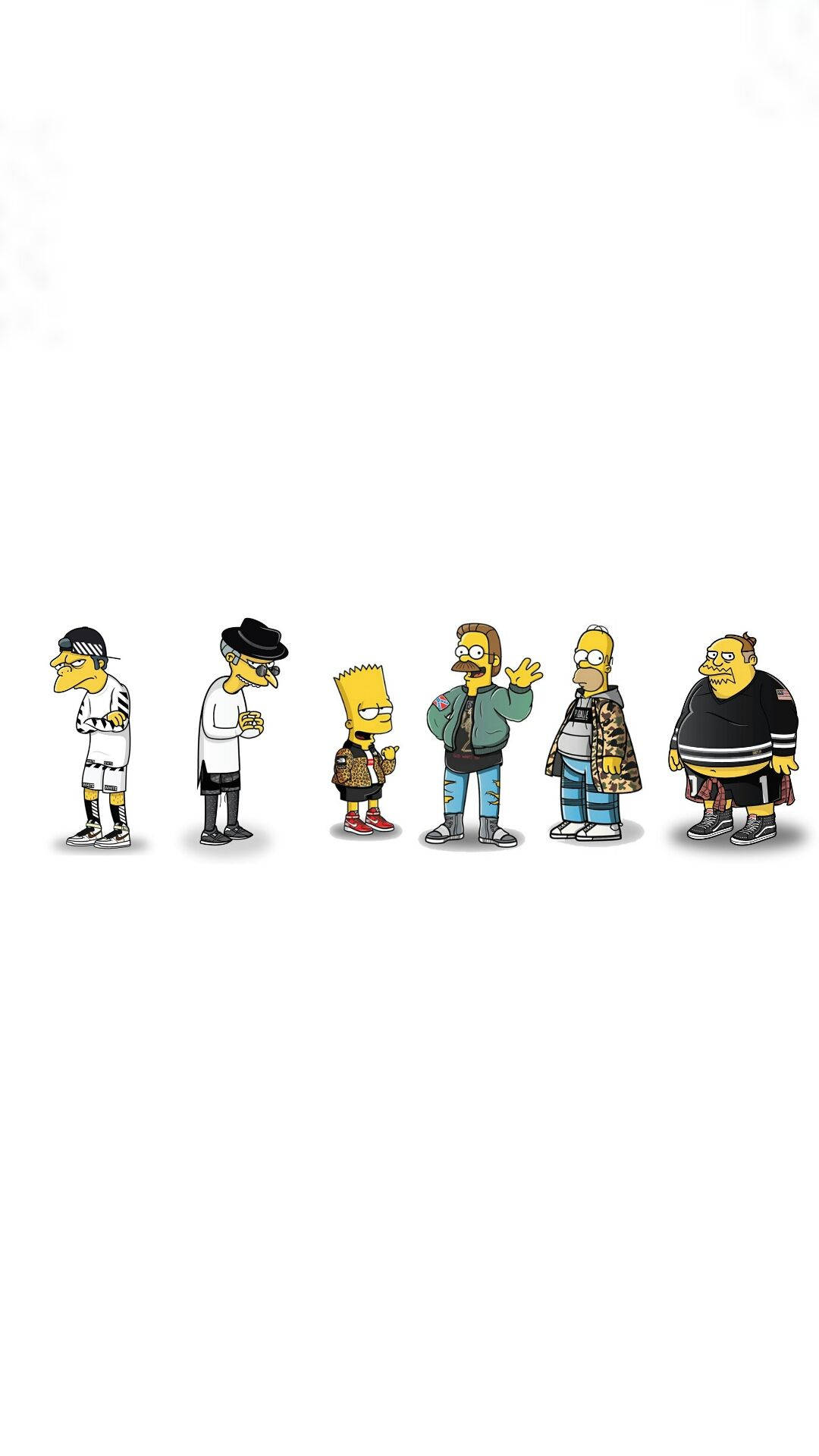 The Simpsons Characters Streetwear Fashion Wallpaper