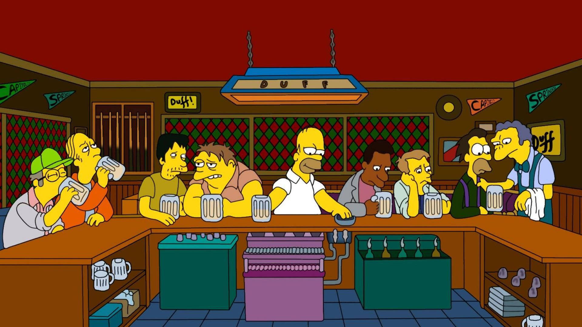 The Simpsons Duff Bar Wallpaper