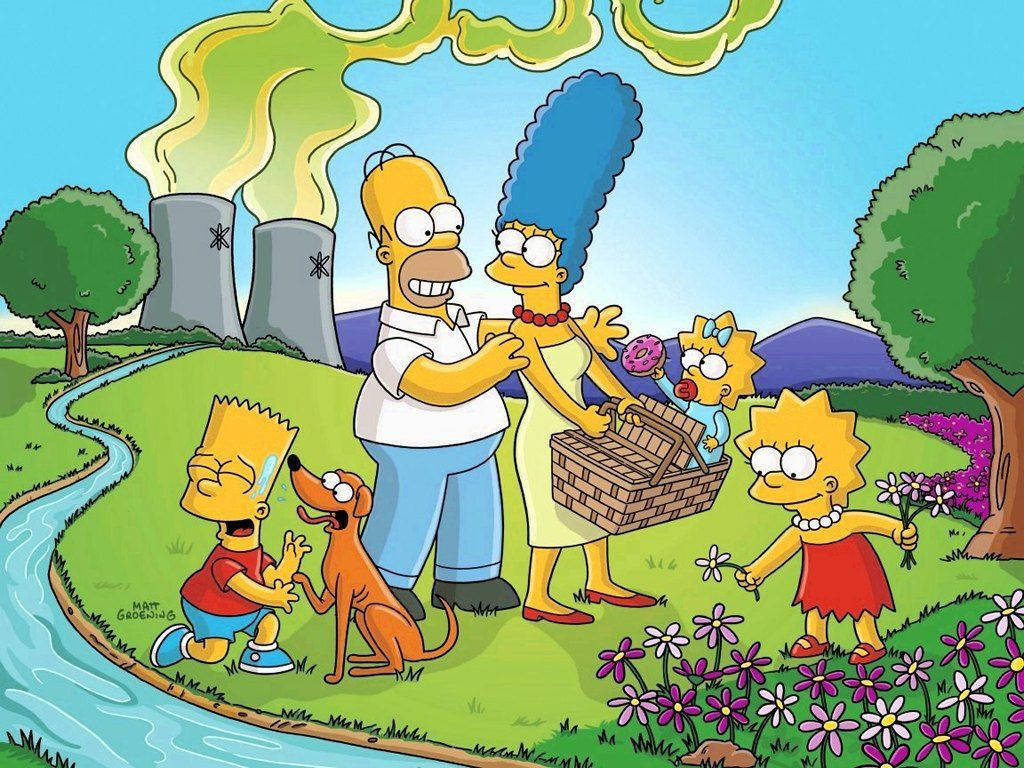 The Simpsons Family Toxic Park Wallpaper