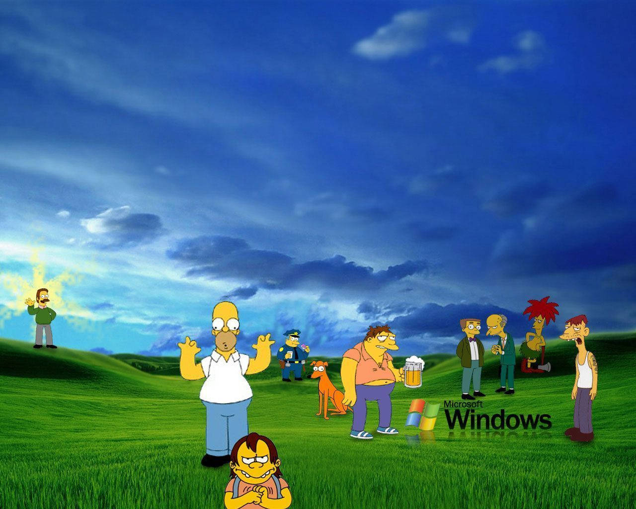 Microsoft meets The Simpsons Wallpaper