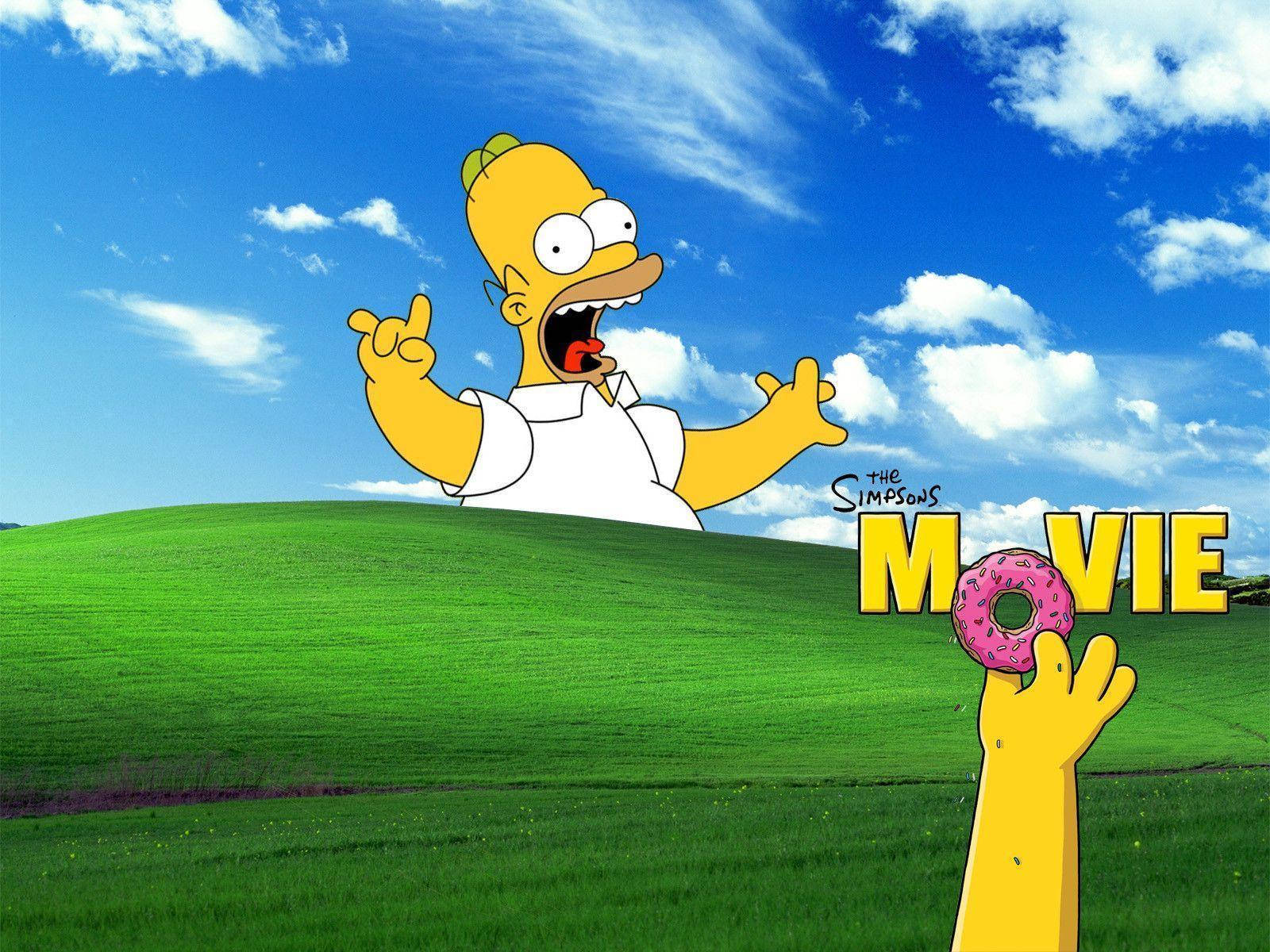 The Simpsons Movie Homer And Windows Desktop Wallpaper