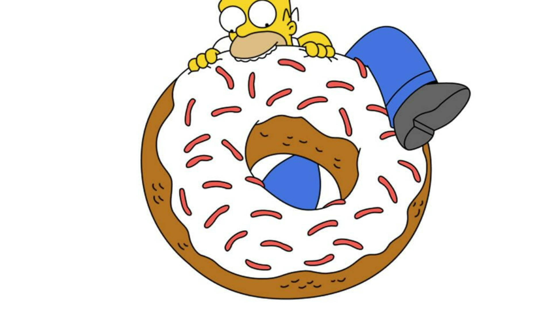Diesimpsons-film: Homer Auf Einem Donut Wallpaper