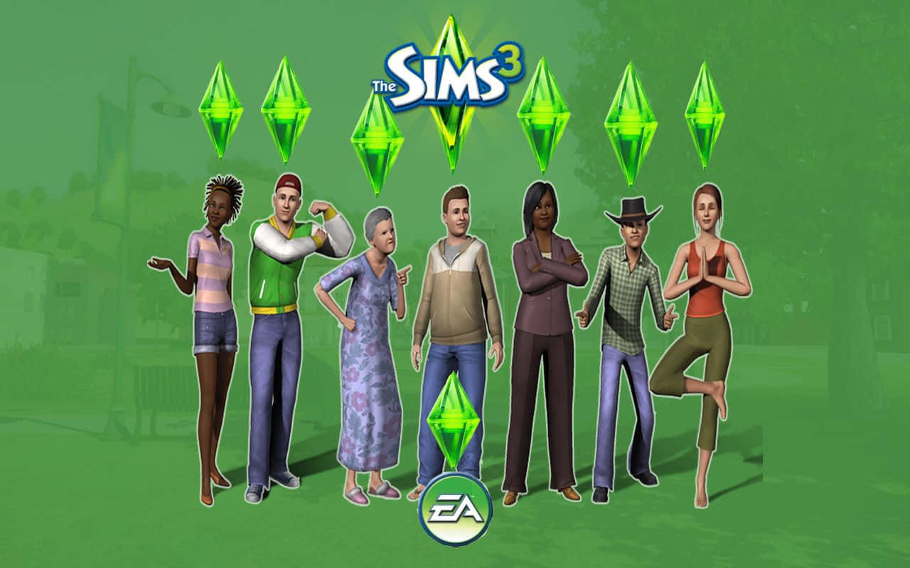 Despelbara Karaktärerna I Sims 3. Wallpaper